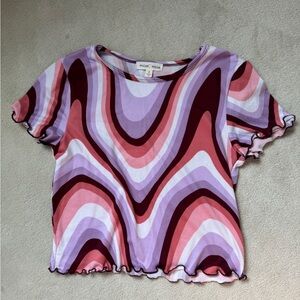Moa Moa Women's Multicolor Wave Pattern Top